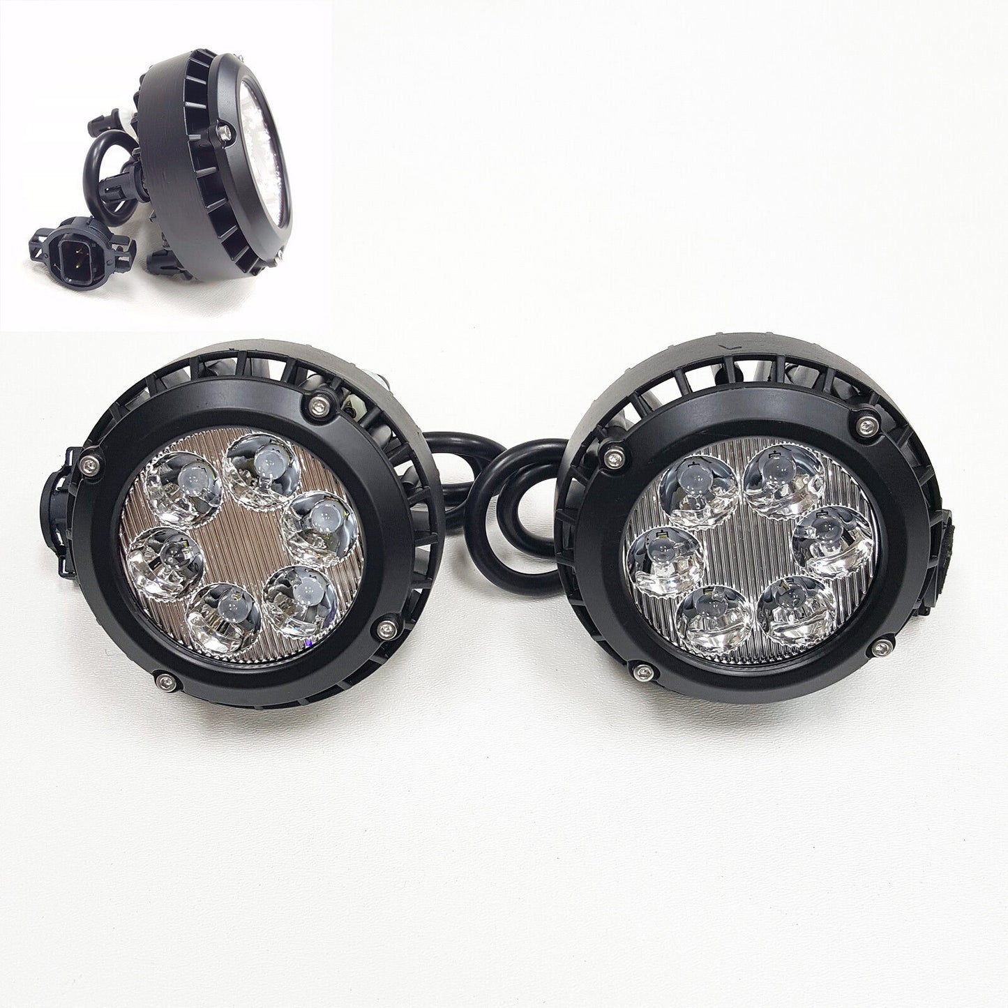 For 2007 2008 2009 2010 2011 2012 2013 2014 GMC Yukon  LED Clear Lens Fog Driving Lights Lamps Pair OEM#GM2590104 / 15839896