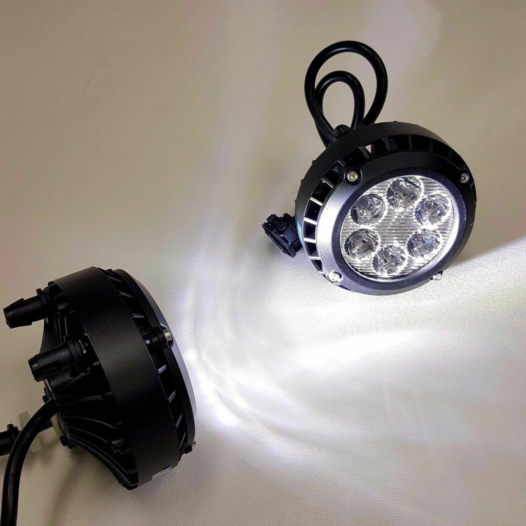 For 2014-2015 GMC Sierra with Built-in LED Front Bumper Clear Fog Driving Lights Bezel Pair OEM#15839896 /22902335 /22902334
