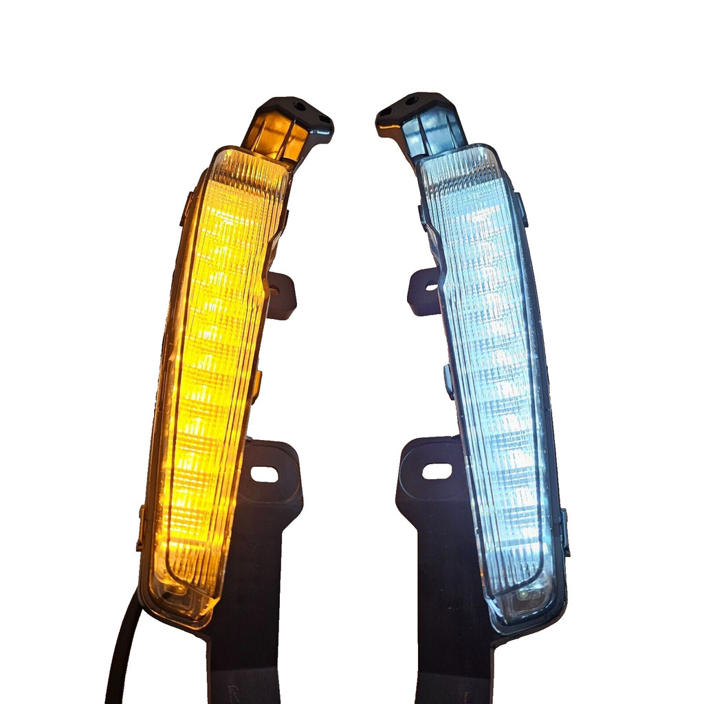  For 2019-2022 Toyota Prius Built-in LED Fog light w/DRL - White LED Running Lights + Yellow Signal Lights Kit - Complete with Bezels and Wiring Harness - OE Fitment