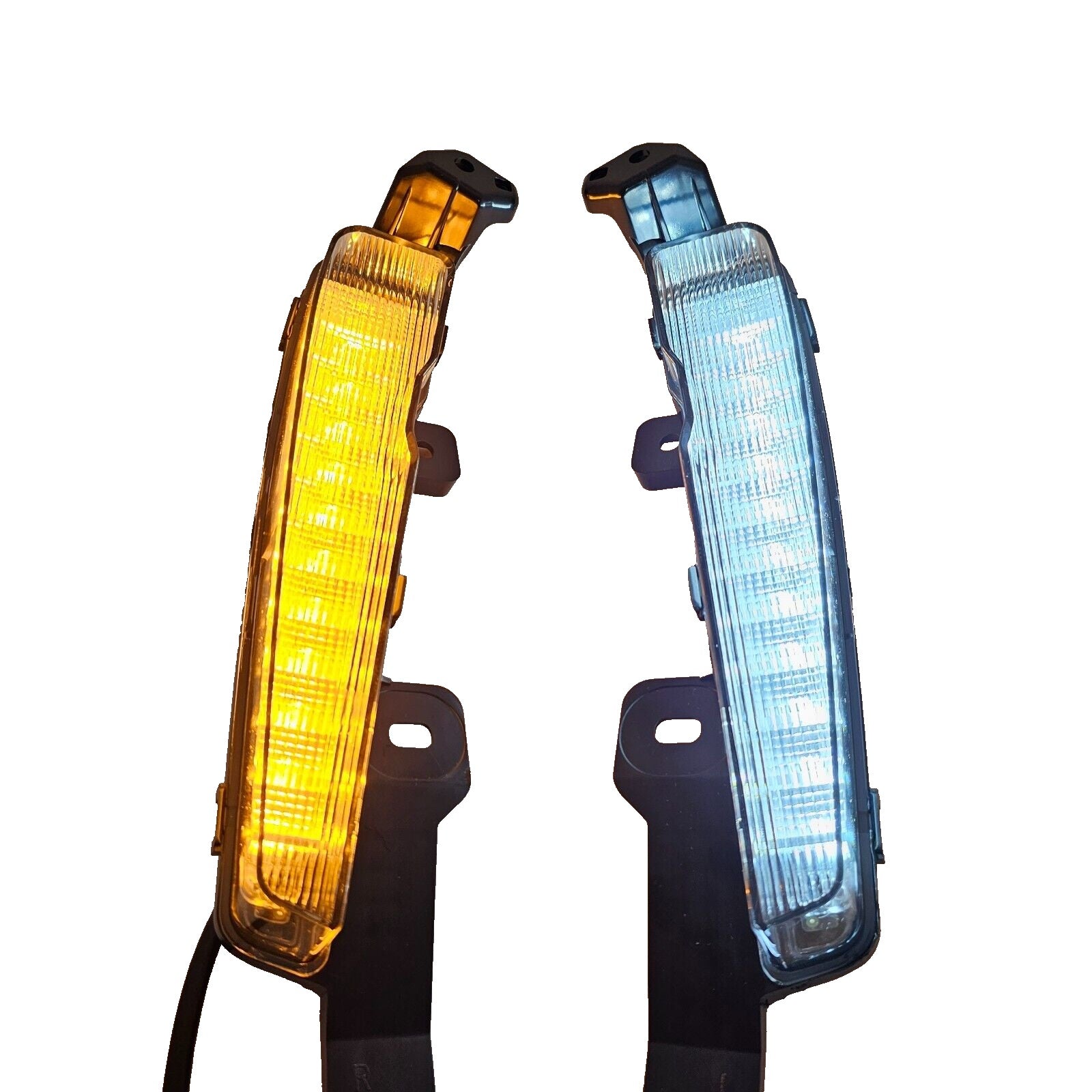  For 2019-2022 Toyota Prius Built-in LED Fog light w/DRL - White LED Running Lights + Yellow Signal Lights Kit - Complete with Bezels and Wiring Harness - OE Fitment