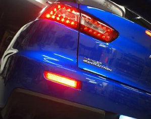 2x Smoke Lens Bumper Reflector LED Tail Brake Lights For 2008 - 2017 Mitsubishi Lancer