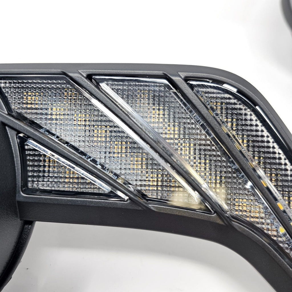 LED White DRL Amber Signal Fog Lights And Bezel Set For 2014-2023 Toyota 4Runner SR5 Base TRD Trail Sport OEM#5212735100, 5212835080 8121012230, 8122012230 TO1038173, TO1039173 TO2593126, TO2592126