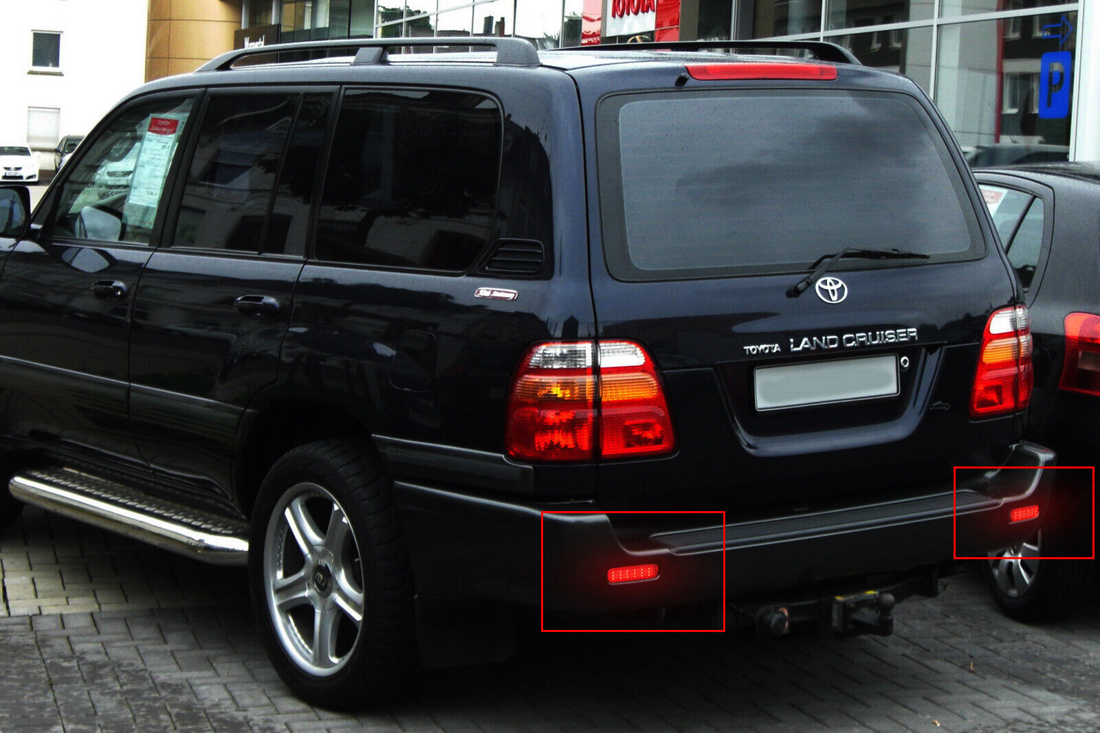 2x Clear Lens Bumper Reflector LED Tail Brake Light For Lexus LX470 Toyota Land Cruiser