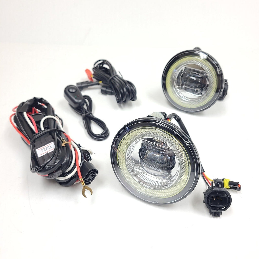 Clear Lens LED Fog Driving Lights Kit Halo For Chevy 2007-2013 Avalanche/ 2010-2013 Camaro with Wires Switch