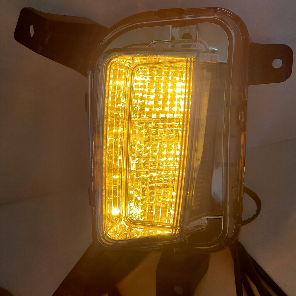 Clear Lens LED Fog Lights Kit For 2016-2017 GMC Terrain Denali, SL, SLE, SLT Trim Replacement Bezel Day Time Running Light DRL Amber Signal With Wires OEM# 84042389, 84042390 GM2562112, GM2563112,23372631, 23372632 GM1038190, GM1039190