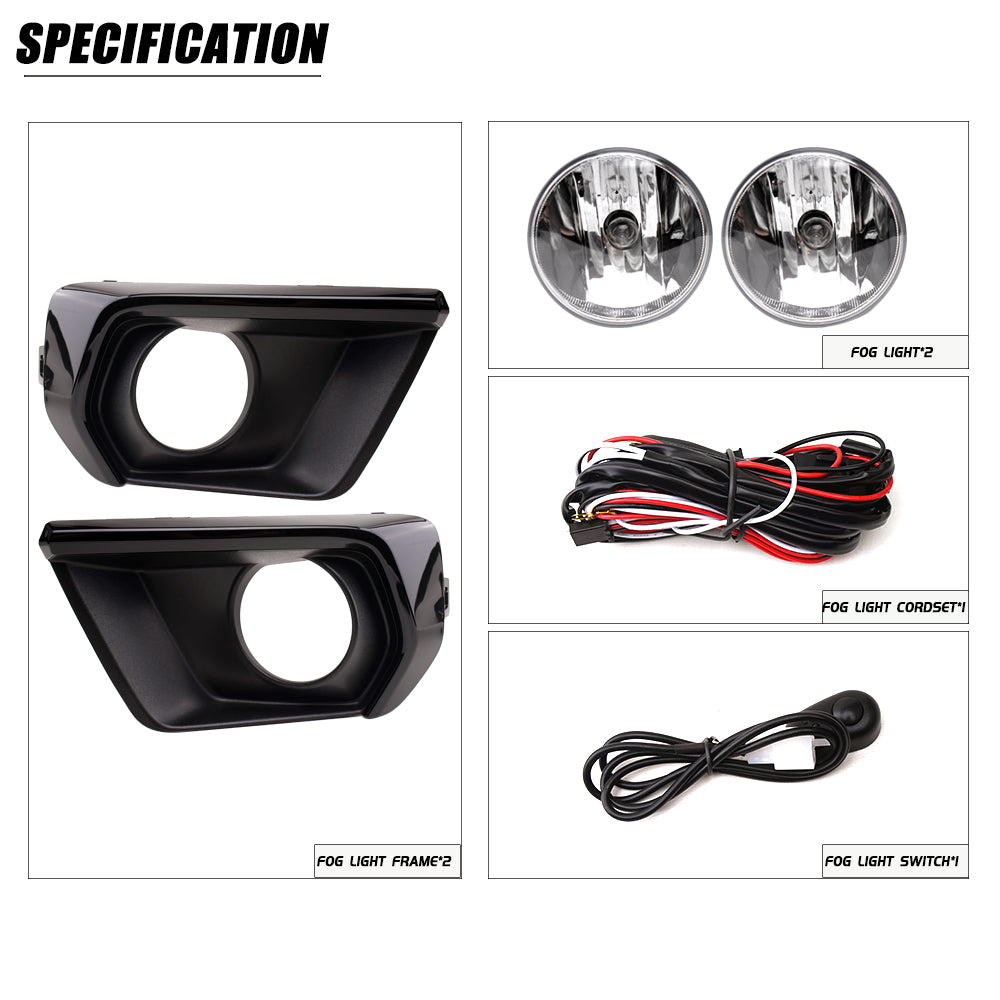Clear Lens Fog Lights Kit For 2021-2022 Chevy Colorado with Bezel Switch Wire Bulbs OEM# 15839896,GM2590104,84750570 / 84750569 ,GM1039271 GM1038271