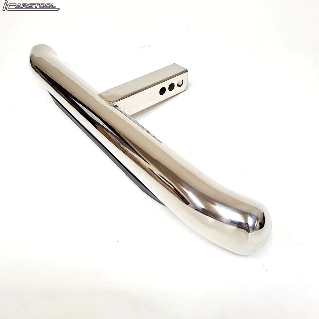 For 2" Receiver Truck RV SUV Heavy Duty Steel Tow Hitch Step Bar Bumper Guard Protect Chrome 28x3 Polish Anti Slip Pad Round Curved Ends