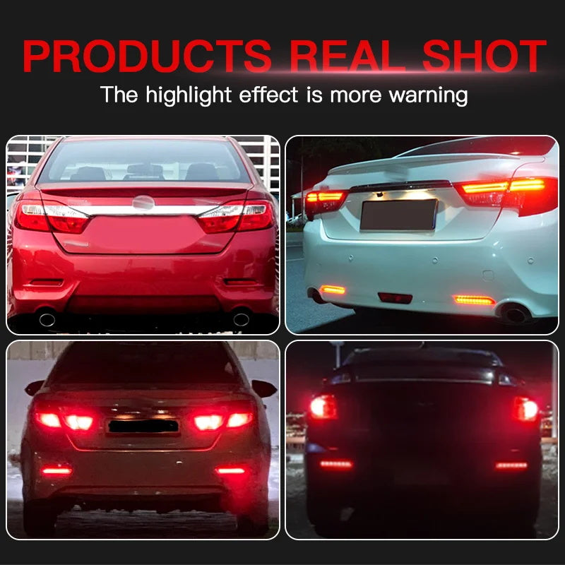 2x Smoked LENS Bumper Reflector LED Tail Brake Lights For 2009-2013 Toyota Matrix base L/Toyota Venza