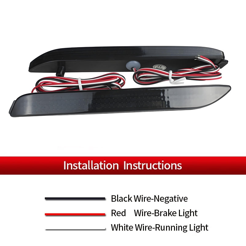 For 2008-2013 Lexus IS F 2x Smoked LENS Bumper Reflector LED Tail Brake Lights