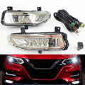 Clear Lens LED Fog Lights Kit For 2020-2021 Nissan Versa 4 Door Sedan with Wires Switch Relay 6000K White OEM#261558995A, 261508995A/NI2592139, NI2593139