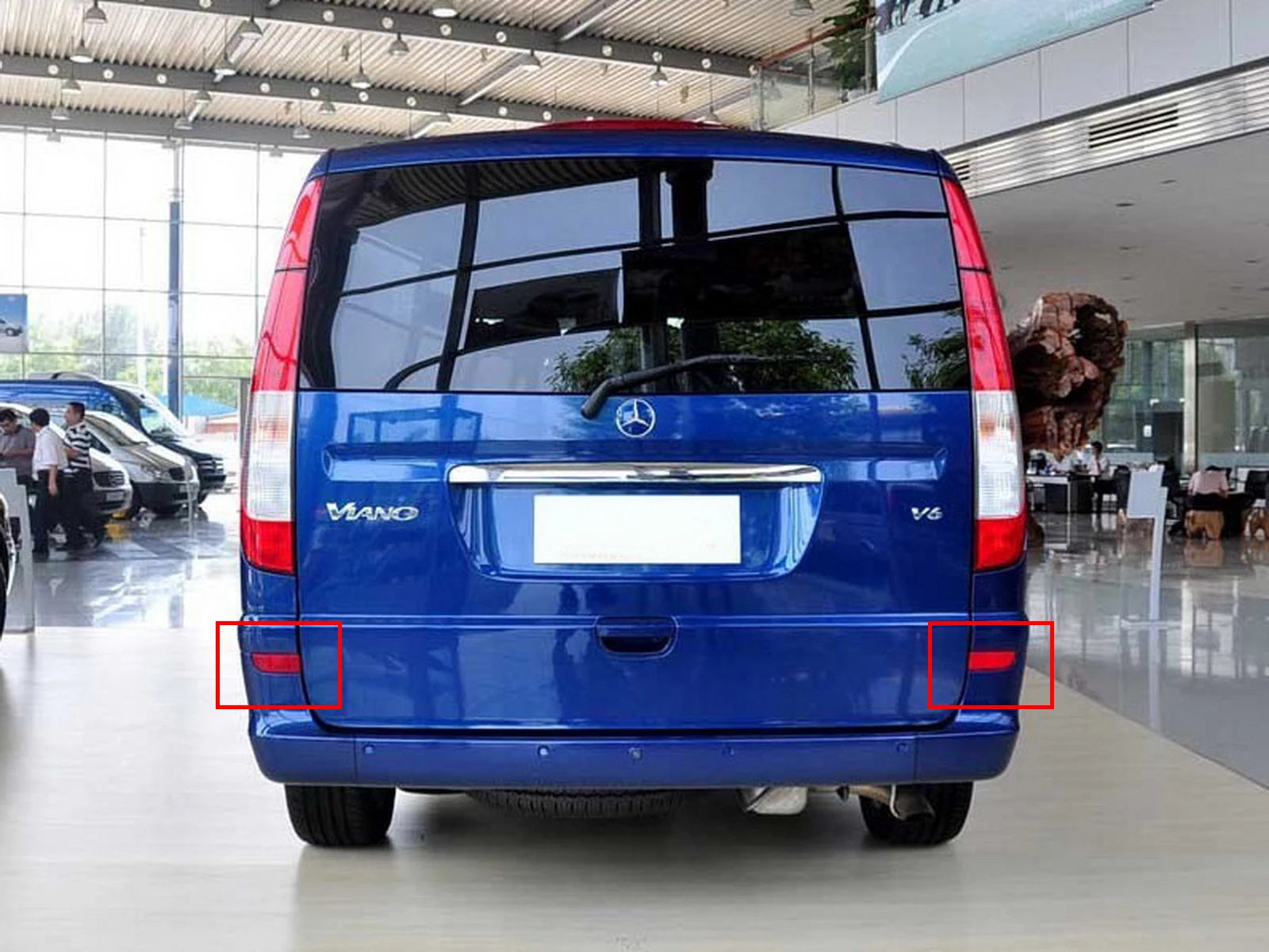 Red Lens LED Rear Bumper Reflector Brake Lights For 03-14 Mercedes-Benz Viano OEM#A6398260040, A6398260140, A6398260440, A6398260540