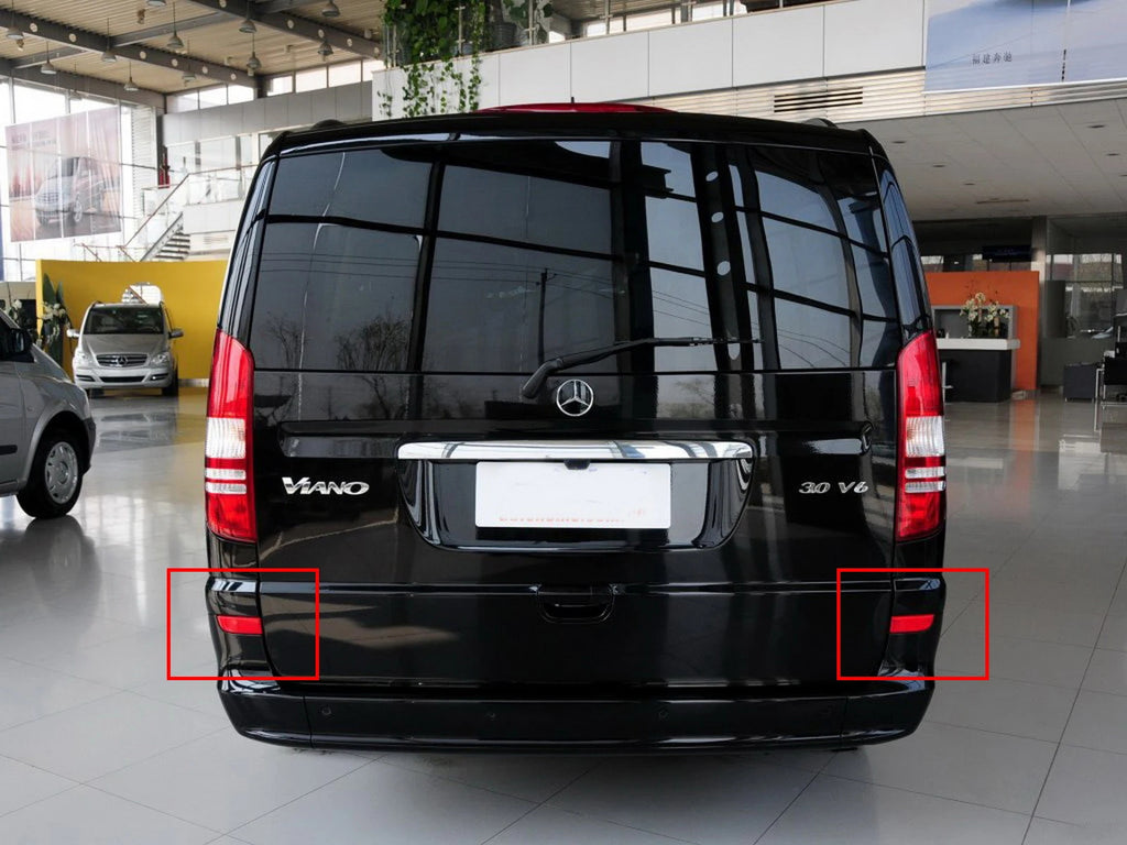 Red Lens LED Rear Bumper Reflector Brake Lights For 03-14 Mercedes-Benz Viano OEM#A6398260040, A6398260140, A6398260440, A6398260540