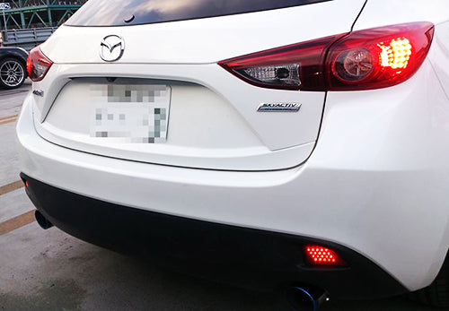 LED Rear Bumper Turn Signal Stop Brake Lights For 2014-2018 Mazda 3 Hatchback