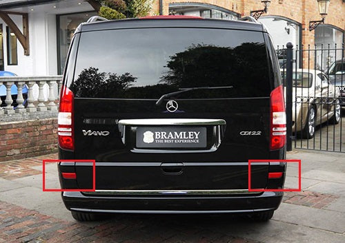 Red Lens LED Rear Bumper Reflector Brake Lights For Mercedes-Benz Viano/Vito W639 OEM#A6398260040, A6398260140, A6398260440, A6398260540