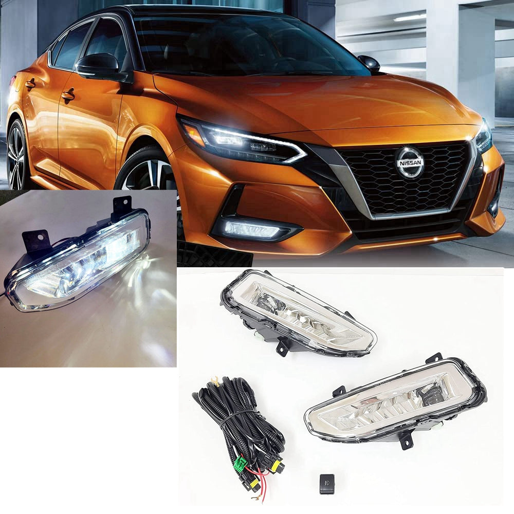 Clear Lens LED Fog Lights Kit For 2017-2020 Nissan Rogue  with Wires Switch Relay 6000K White OEM#261558995A, 261508995A,NI2592139, NI2593139 ﻿