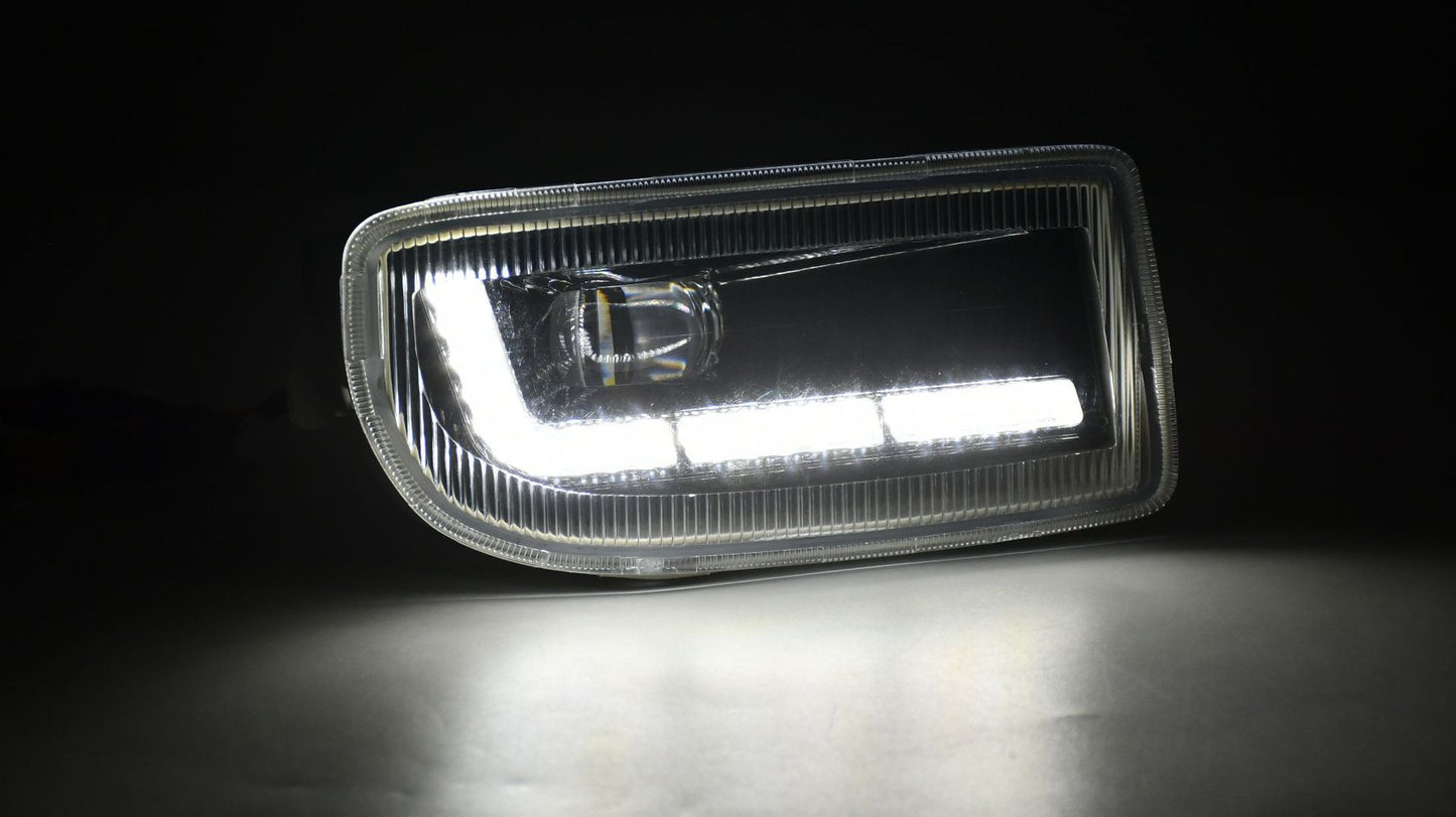 Dual Color LED Fog Signal DRL Light Kit for1998-2007 Toyota Land Cruiser as Functions White DRL Light,Amber Signal Lights OEM# TO2592101 / TO2593101