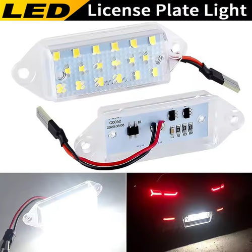 2x White 6000K 18-SMD LED License Plate Lights For Mitsubishi Lancer Evolution X