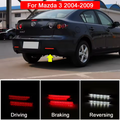 2x Clear Lens LED Bumper Reflector Brake Light For 2004-2009 Mazda 3 Mazdaspeed3 OEM#BN8R515L0B, BN8R515M0B,MA1185100, MA1184100