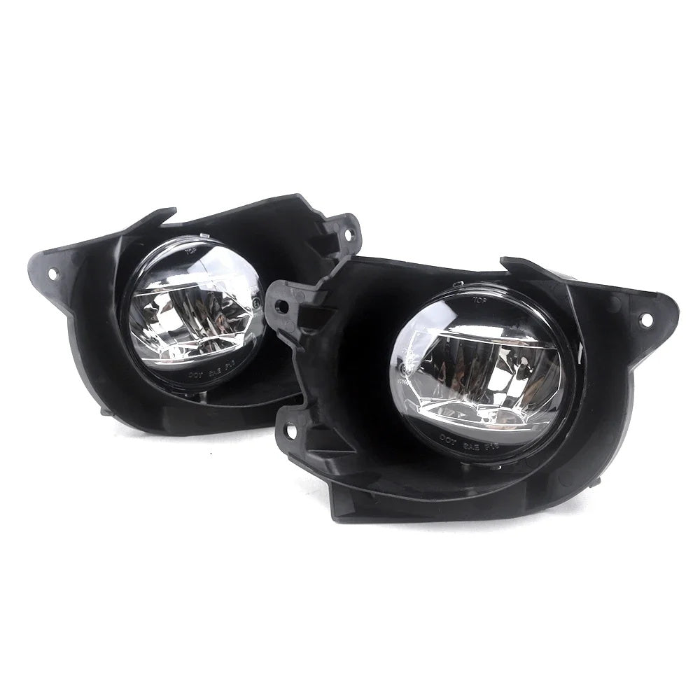 Clear Lens LED Fog Driving Lights Kit For 2018-2022 Toyota Sequoia Chrome Bezel Wire Harness Switch Kit Assembly OEM#81210-0C030 / 81220-0C030 TO2592140 / TO2593140 52030-0C020 / 52040-0C020 TO1038219 / TO1039219