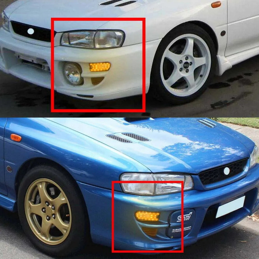 Smoke Len LED Front Bumper Turn Signal Lights For Subaru Impreza 2.5RS 1999-2001 OEM#SU2530104  SU2531104
