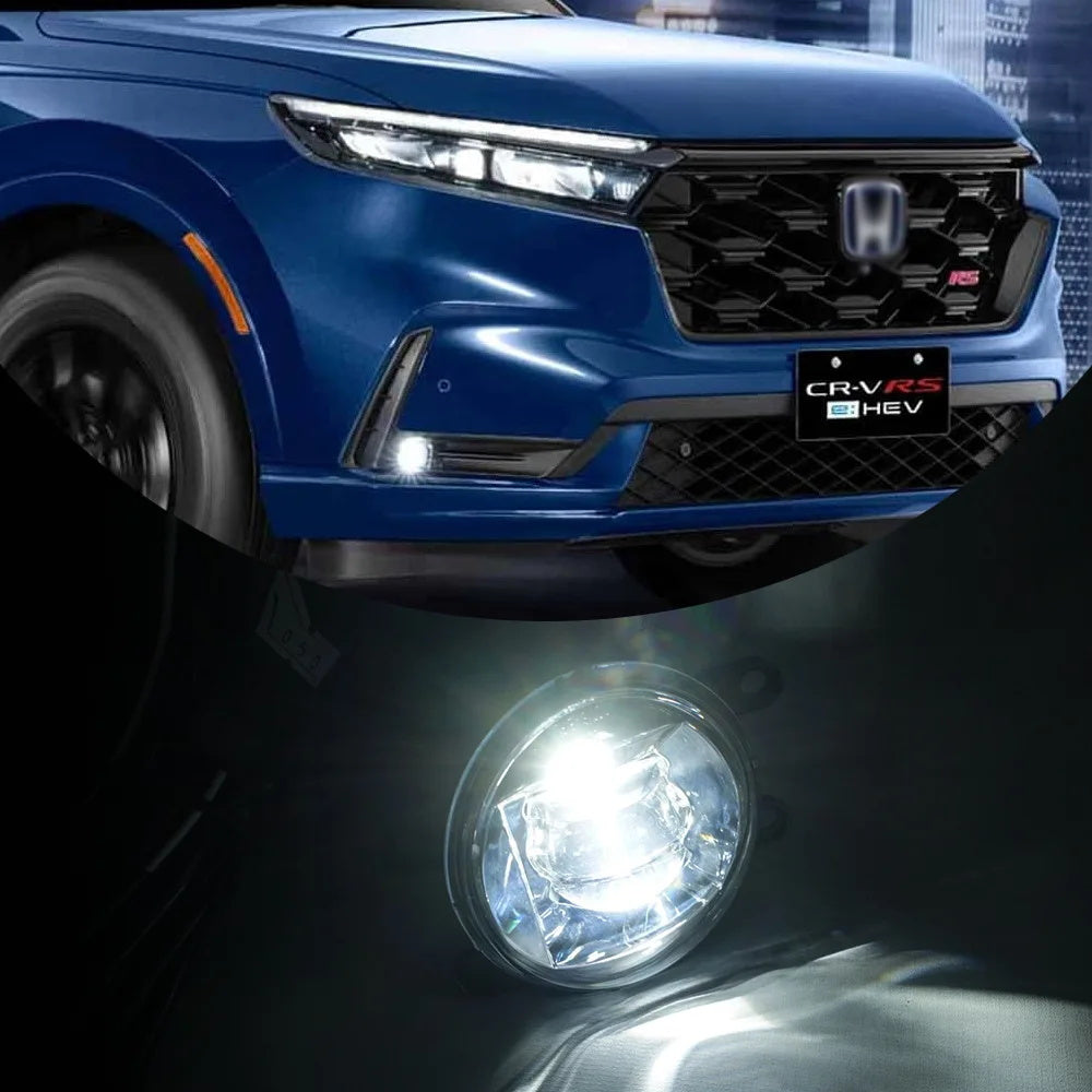 Clear Lens LED Fog Lights Kit For 2023 2024 2025 Honda CR-V CRV with Switch Wire Bezel 6000K White Accessories Assembly Upgrade