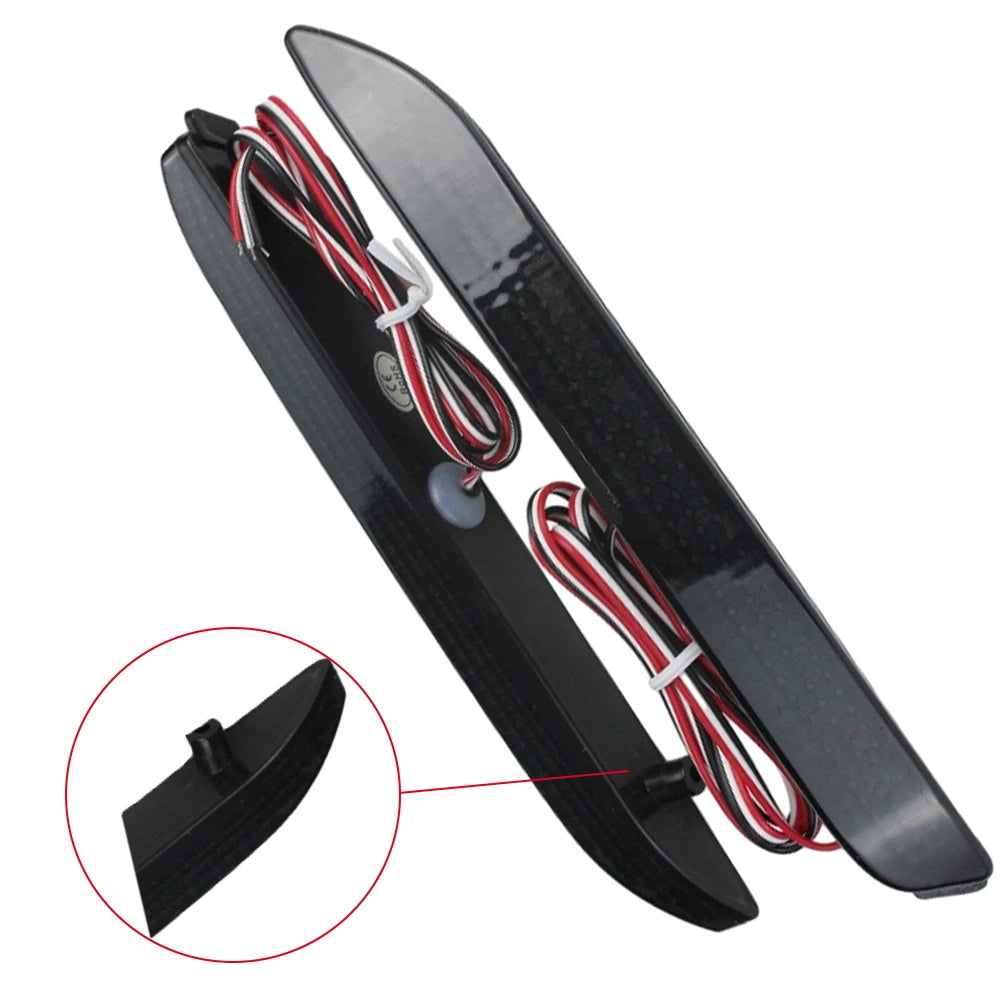 2x Smoked LENS Bumper Reflector LED Tail Brake Lights For 2009-2013 Toyota Matrix base L/Toyota Venza