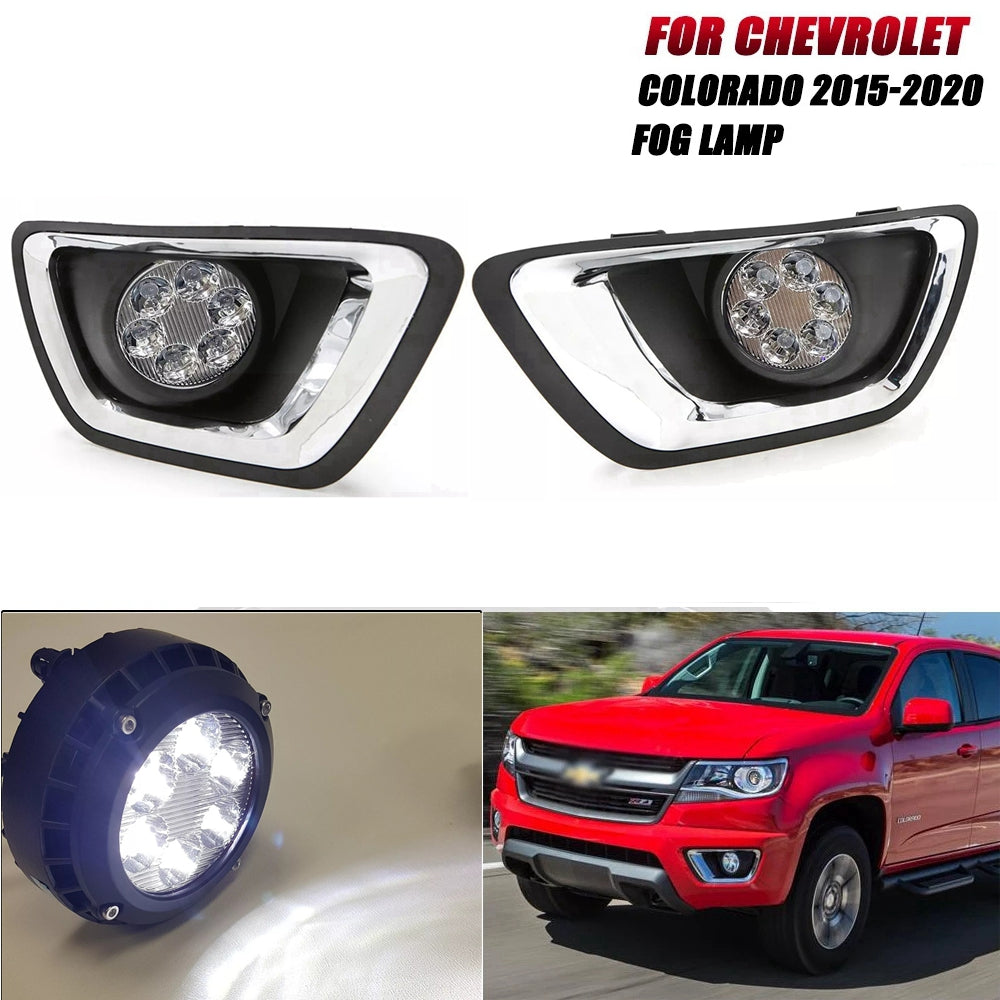 Clear Lens LED Fog Lights Kit For 2015-2020 Chevrolet Colorado with Bezel 5202 Plug OEM# 22891701 / 22891700 GM1039176 / GM1038176 GM2590104 15839896