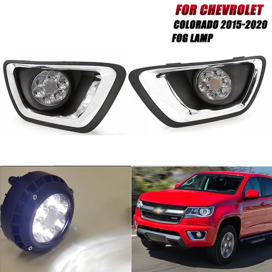 Clear Lens LED Fog Lights Kit For 2015-2020 Chevrolet Colorado with Bezel 5202 Plug OEM# 22891701 / 22891700 GM1039176 / GM1038176 GM2590104 15839896