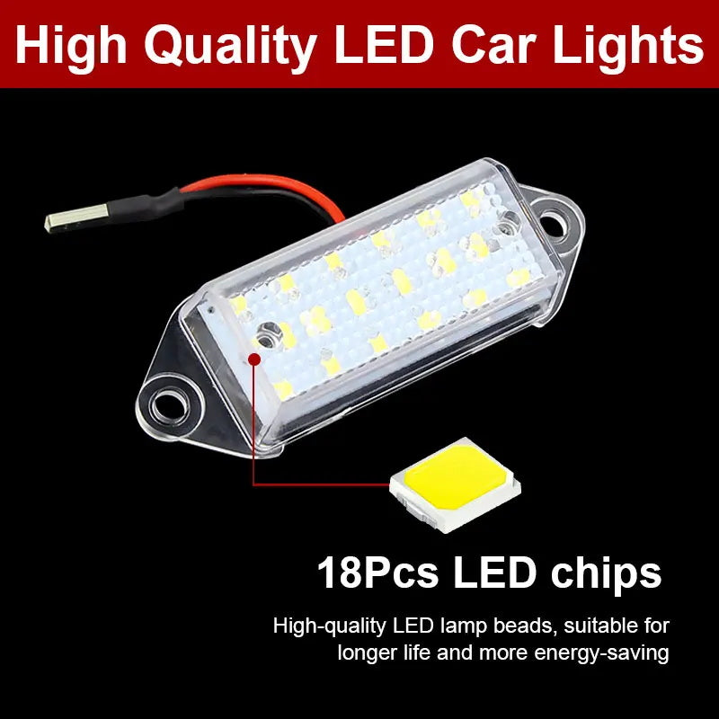 2x White 6000K 18-SMD LED License Plate Lights For Mitsubishi Lancer Evolution X