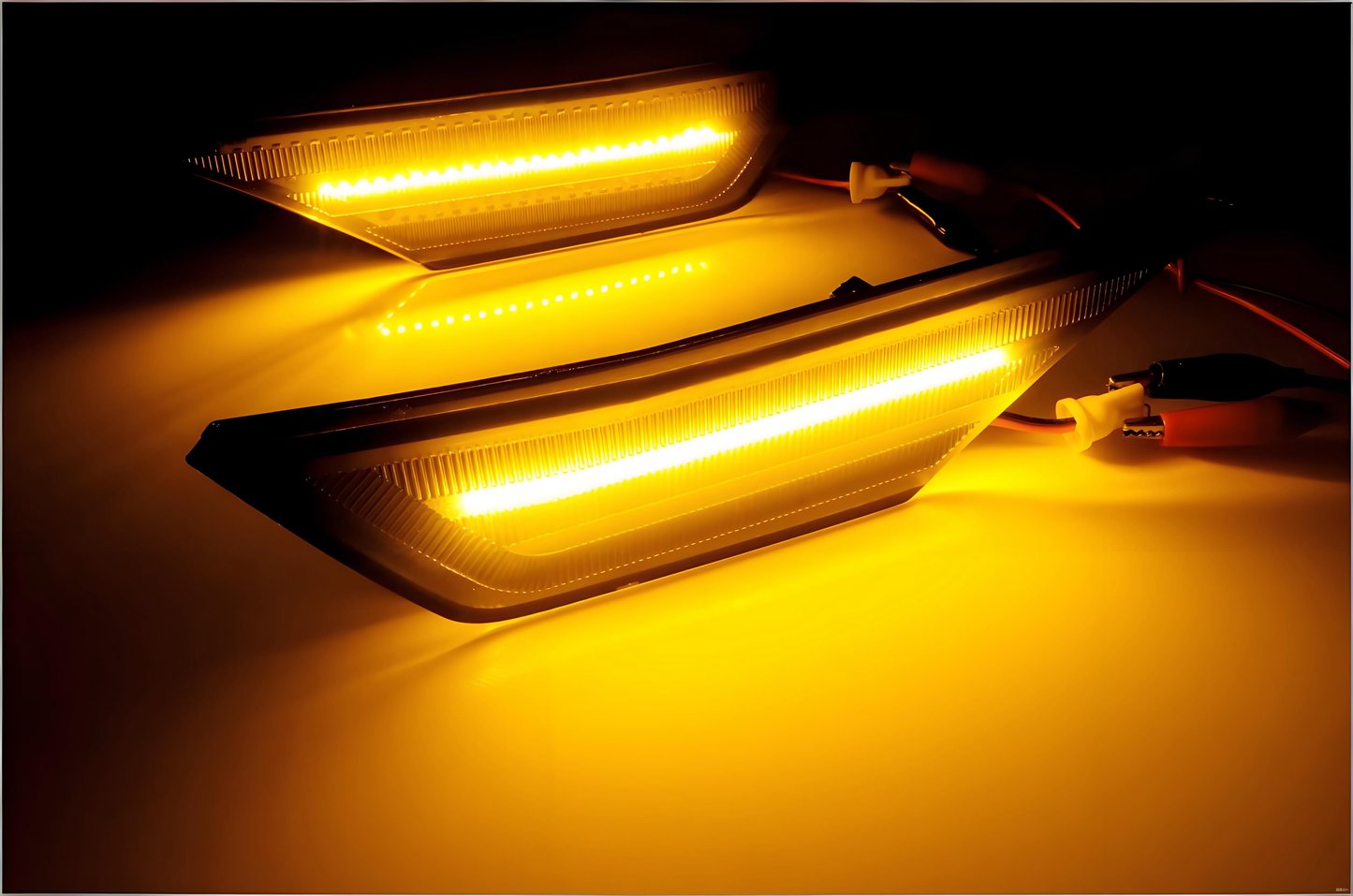 LED Front Black Bumper Amber Side Marker Turn Signal Light & DRL For Honda Civic OEM#33850TBAA02/33800TBAA02, 33850-TBA-A02, 33850-TBA-A01; 33800-TBA-A02, 33800-TBA-A01; 34300-TET-H01, 34350-TET-H01