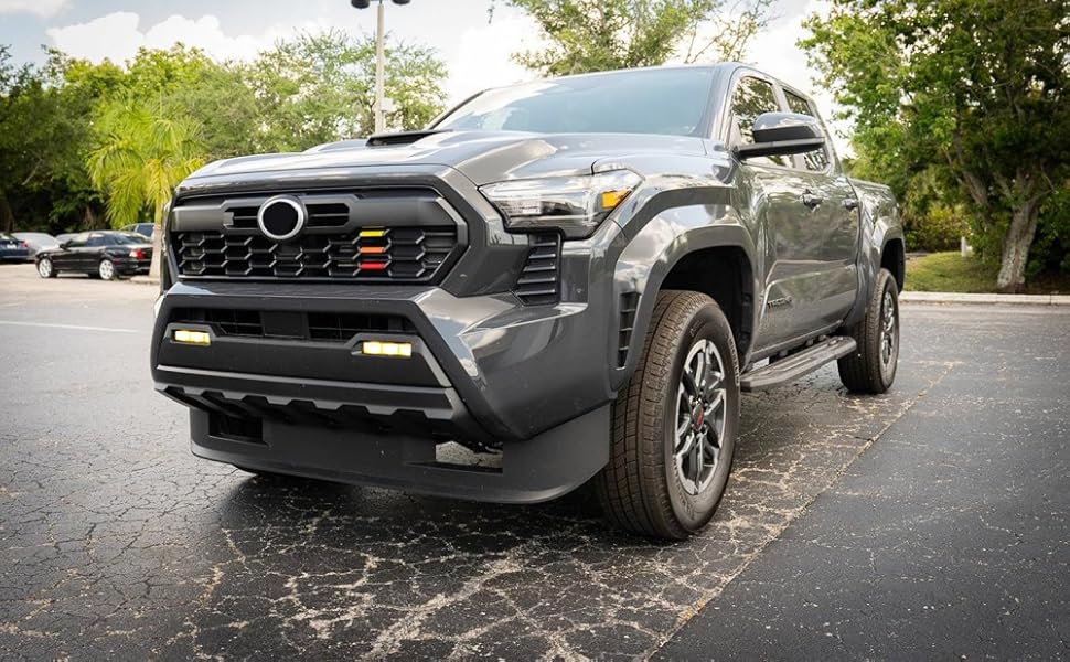 Clear Lens LED Fog Light Kit For 2024-2025 Toyota Tacoma with Wires Switch Relay Dual-Colors With Additional Signal Light Function
