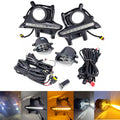 Clear Lens LED Fog Light Assembly With White Color LED DRL / Amber LED Signal Kit For 2014-2016 Highlander Switch Bezel Wire Kit Upgrade
