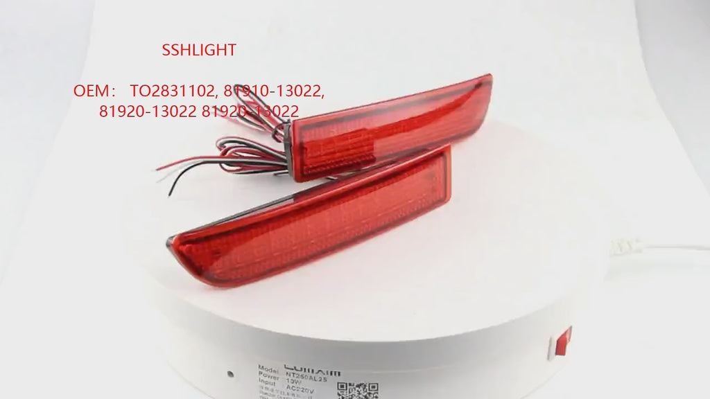 Red Lens 39-SMD LED Rear Bumper Reflector Tail Brake Light For 2008-2014 Scion xD/2006-2012 Toyota RAV4