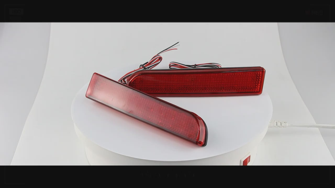For 2008-2017 Mitsubishi Lancer EVO 2x Red Lens LED Bumper Reflect Brake Light Lamps