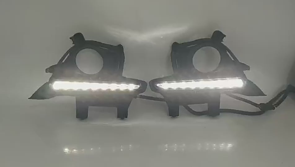 For 2014-2016 Toyota Highlander LED Fog Lights Kit w/Dual Color DRL Bezel Switch