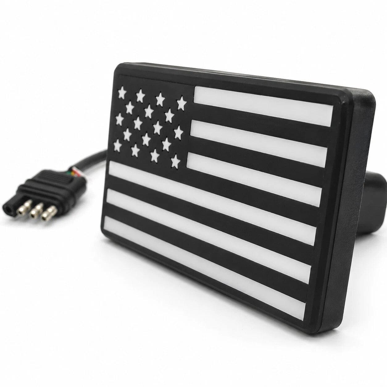 Tow Hitch Brake Sequential Signal Light Cover American Flag Design for 2" Receiver