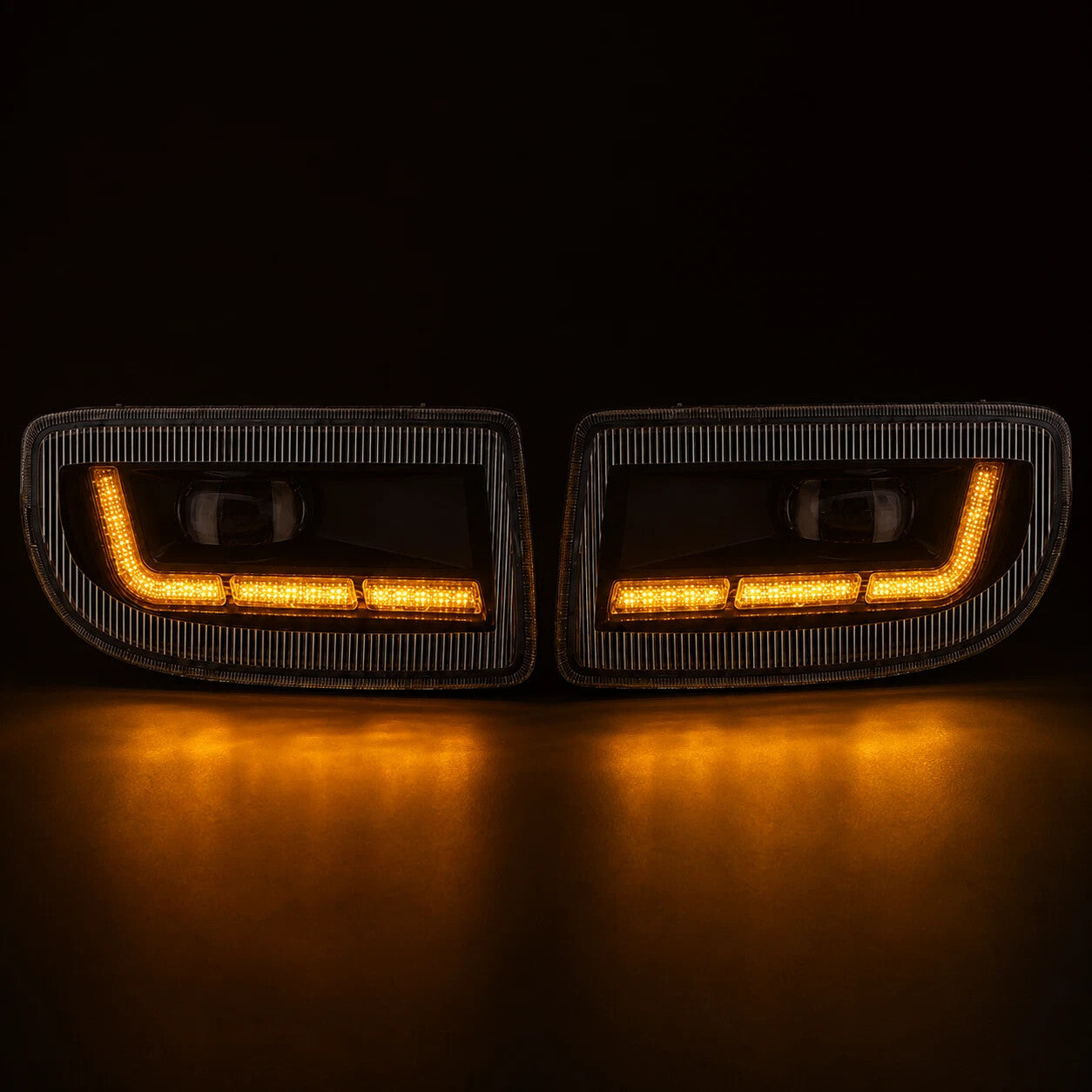 Dual Color LED Fog Signal DRL Light Kit for1998-2007 Toyota Land Cruiser as Functions White DRL Light,Amber Signal Lights OEM# TO2592101 / TO2593101