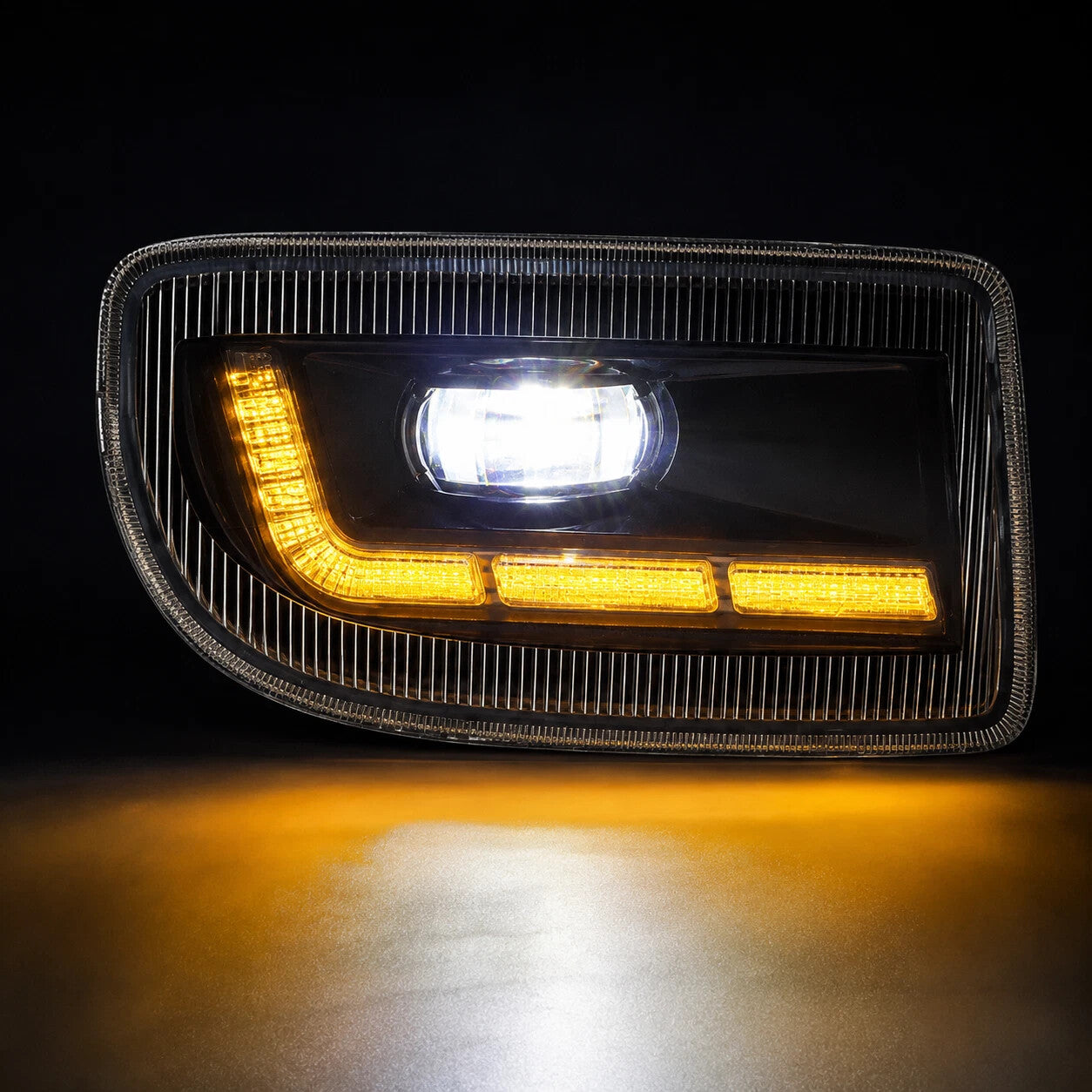 Dual Color LED Fog Signal DRL Light Kit for1998-2007 Toyota Land Cruiser as Functions White DRL Light,Amber Signal Lights OEM# TO2592101 / TO2593101