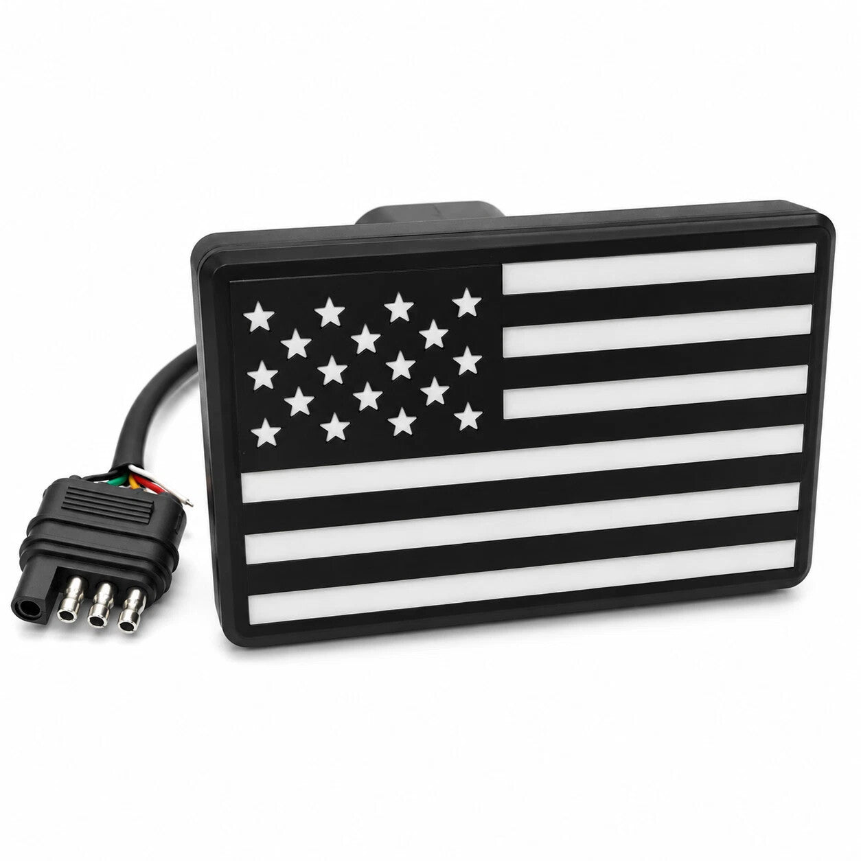 Tow Hitch Brake Sequential Signal Light Cover American Flag Design for 2" Receiver