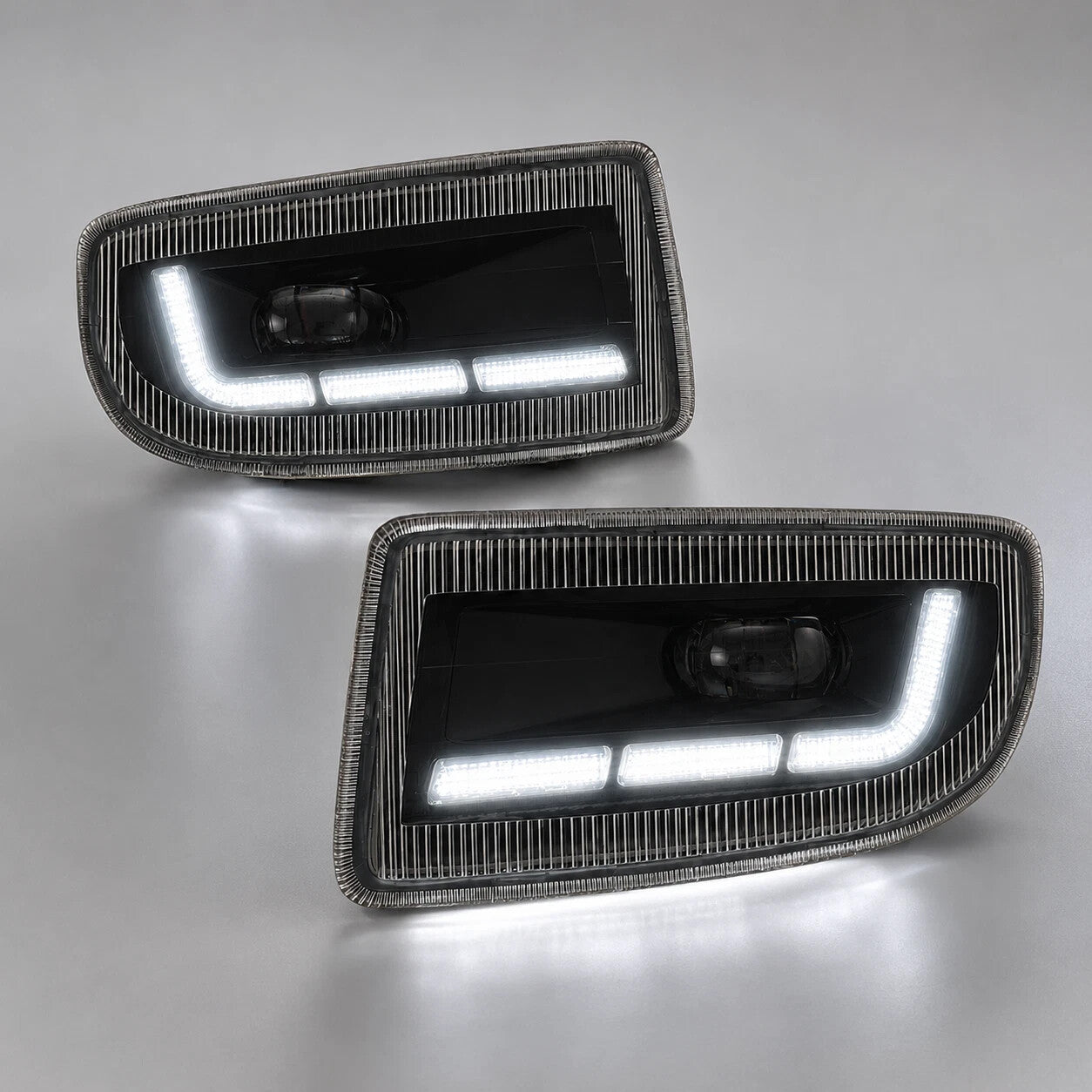 Dual Color LED Fog Signal DRL Light Kit for1998-2007 Toyota Land Cruiser as Functions White DRL Light,Amber Signal Lights OEM# TO2592101 / TO2593101