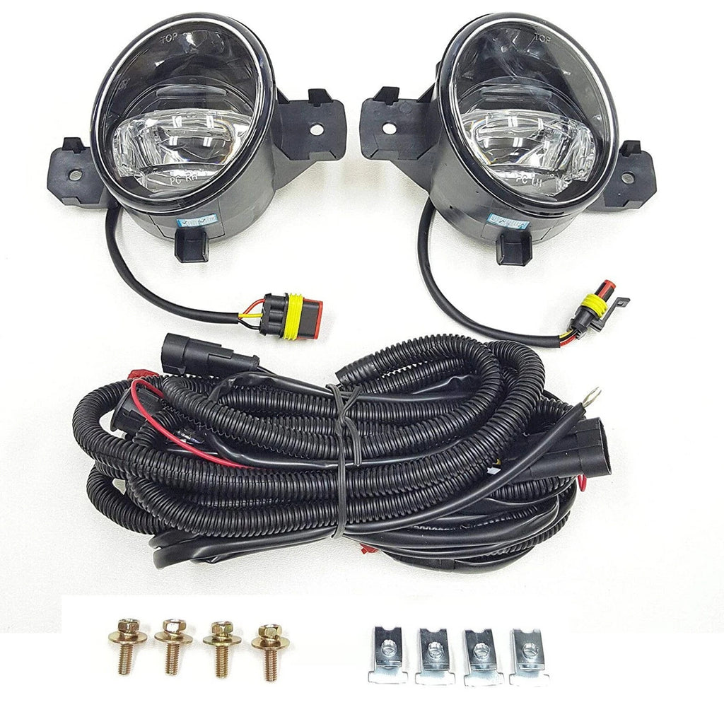 For 2008-2010 Infiniti M45 2DR Front Bumper Clear Fog Light LED DRL with Wire Switch OEM#261509B91D / 261559B91D, NI2593122 / NI2592122