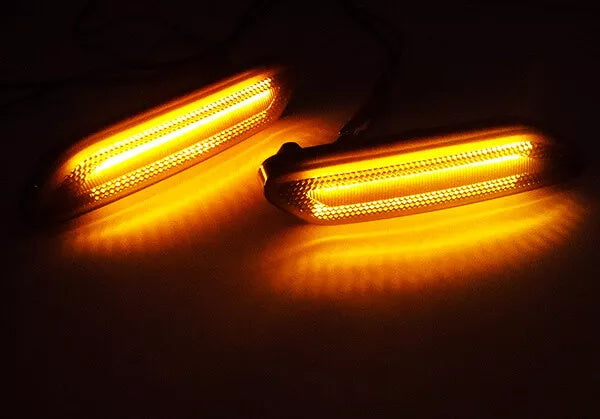 2x Clear Lens Amber LED Turn Signal Side Marker Lights For 2011 - 2017 Mini Cooper Countryman R60