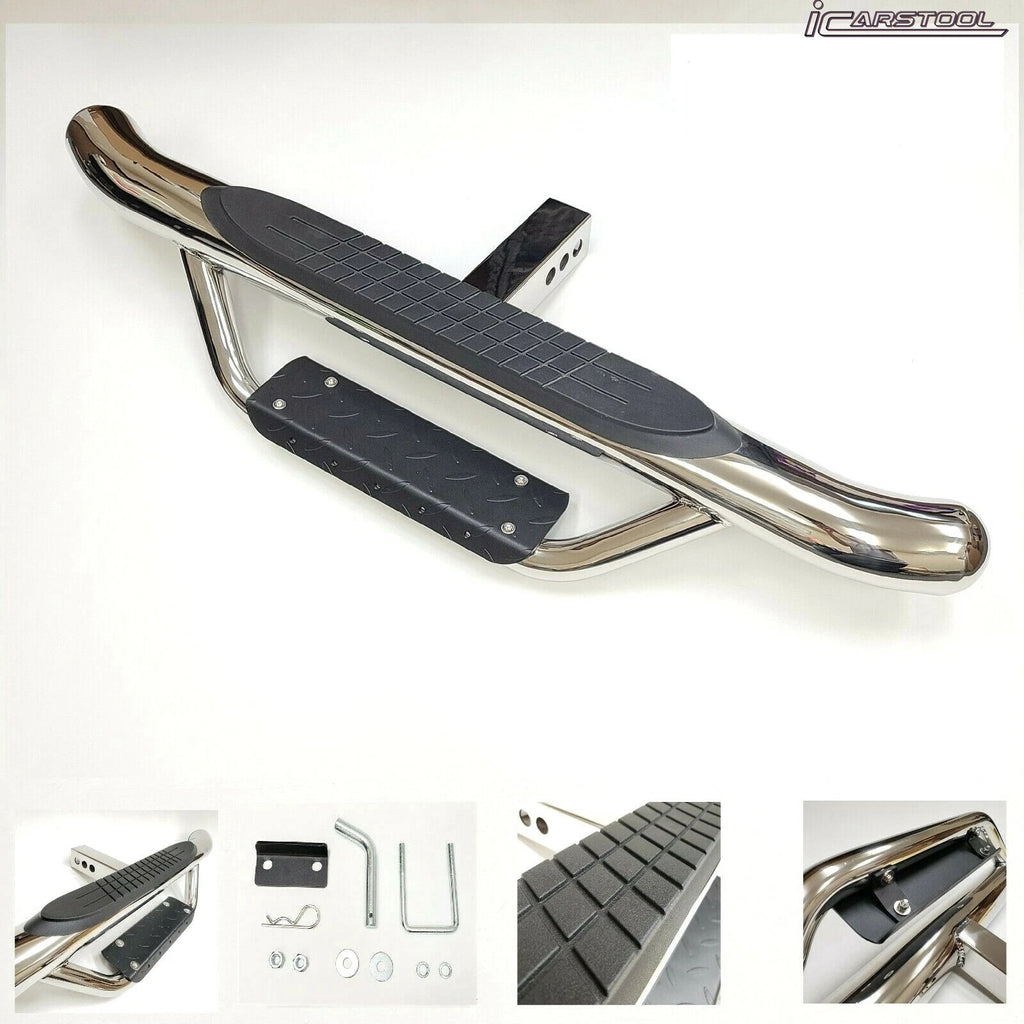 2" Receiver Truck Heavy Duty Steel Tow Hitch Step Bar Guard Drop Step Chrome New