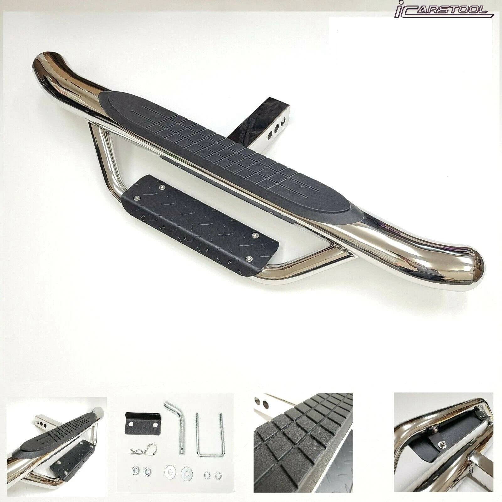 2" Receiver Truck Heavy Duty Steel Tow Hitch Step Bar Guard Drop Step Chrome New