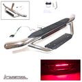 36" Tow Hitch Drop Step Bar Guard with LED Brake Light 6.5" Round End Chrome Finish for 2" Receiver Truck Heavy Duty Steel Anti Slip Pad