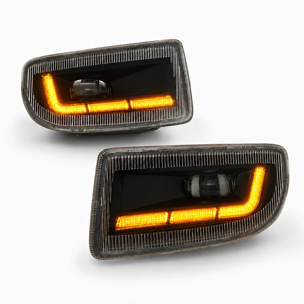 Dual Color LED Fog Signal DRL Light Kit for1998-2007 Toyota Land Cruiser as Functions White DRL Light,Amber Signal Lights OEM# TO2592101 / TO2593101