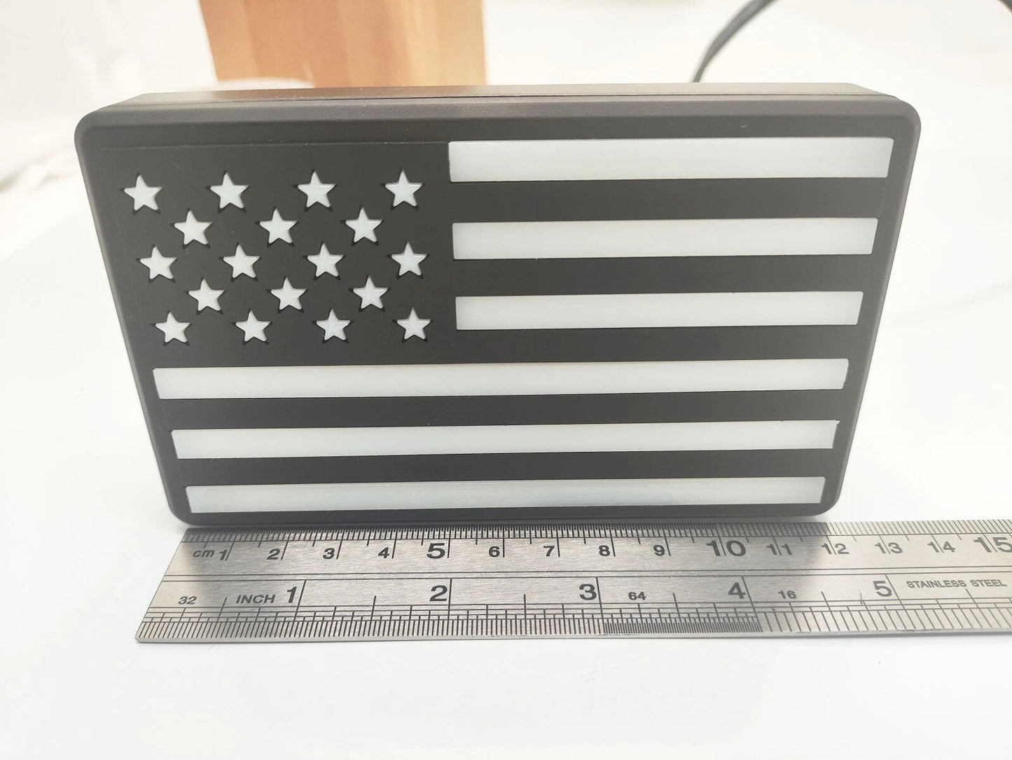 Tow Hitch Brake Sequential Signal Light Cover American Flag Design for 2" Receiver