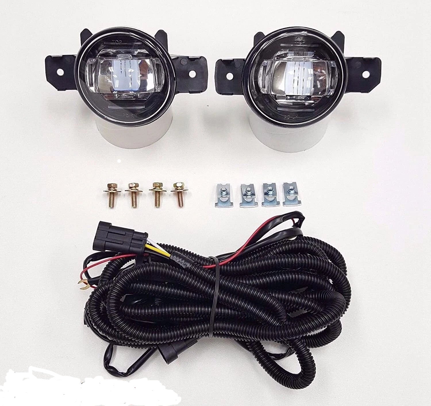 For 2004-2016 Nissan Sentra 2DR Front Bumper Clear Fog Light LED DRL with Wire Switch（2004-2012 Sentra will not fit the SE-R trim） OEM#261509B91D / 261559B91D, NI2593122 / NI2592122