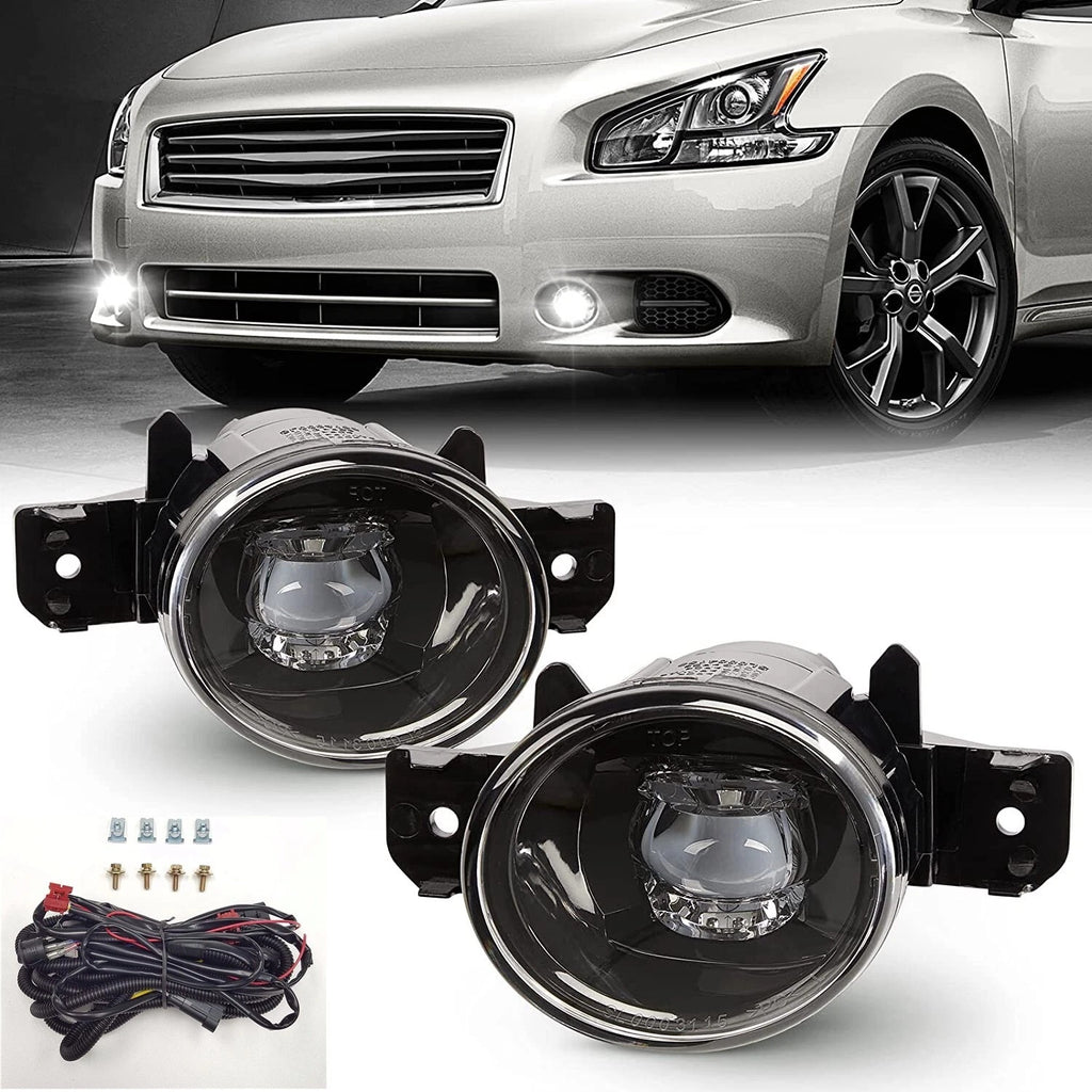 For 2007-2015 Nissan Altima Sedan 2DR Front Bumper Clear Fog Light LED DRL with Wire Switch（2004-2012 Sentra will not fit the SE-R trim） OEM#261509B91D / 261559B91D, NI2593122 / NI2592122