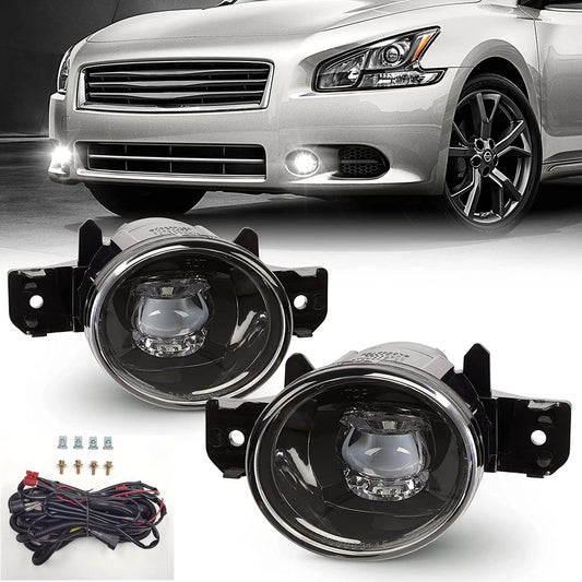 For 2007-2015 Nissan Altima Sedan 2DR Front Bumper Clear Fog Light LED DRL with Wire Switch（2004-2012 Sentra will not fit the SE-R trim） OEM#261509B91D / 261559B91D, NI2593122 / NI2592122